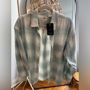 Levi’s, Light Blue Plaid, Size L